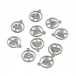 Stainless Steel Pendant round charm life tree 12mm round