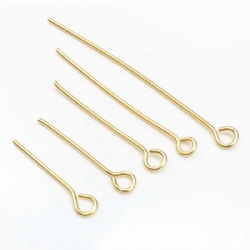 Stainless Steel eye pin in 18K gold vacuum plated