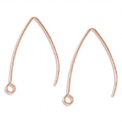 Stainless Steel Almond Shape Ear Wires 18K Rose gold vacuum plated