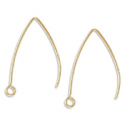 Stainless Steel Almond Shape Ear Wires 18K gold vacuum plated