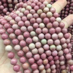 PINK RHODONITE ROUND BEADS