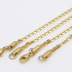 Stainless steel fashion necklace 3x3.5mm link,18inch in Gold Vacuum plated