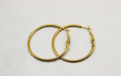 Golden stainless steel earring hoops 2mm round wire