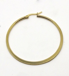 Golden stainless steel earring hoops 2mm flat wire