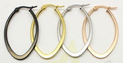 Stainless steel oval shape earring hoops