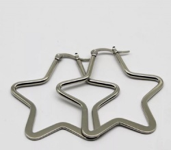 Stainless steel star shape earring hoops