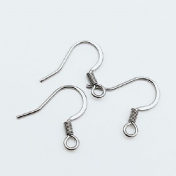 Stainless Steel Flat Earwire With Coil