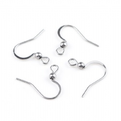 Stainless Steel Flat Earwire With ball